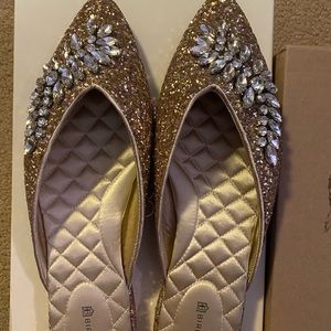 Birdies - Beautiful gold/jeweled mules, only worn a couple of times.